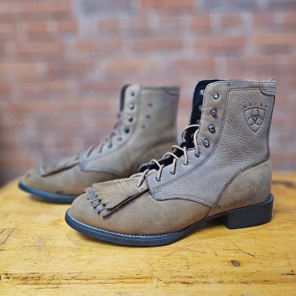 Ariat Lace Up Roper Ankle Boots Size 8 - Picture 5 of 8